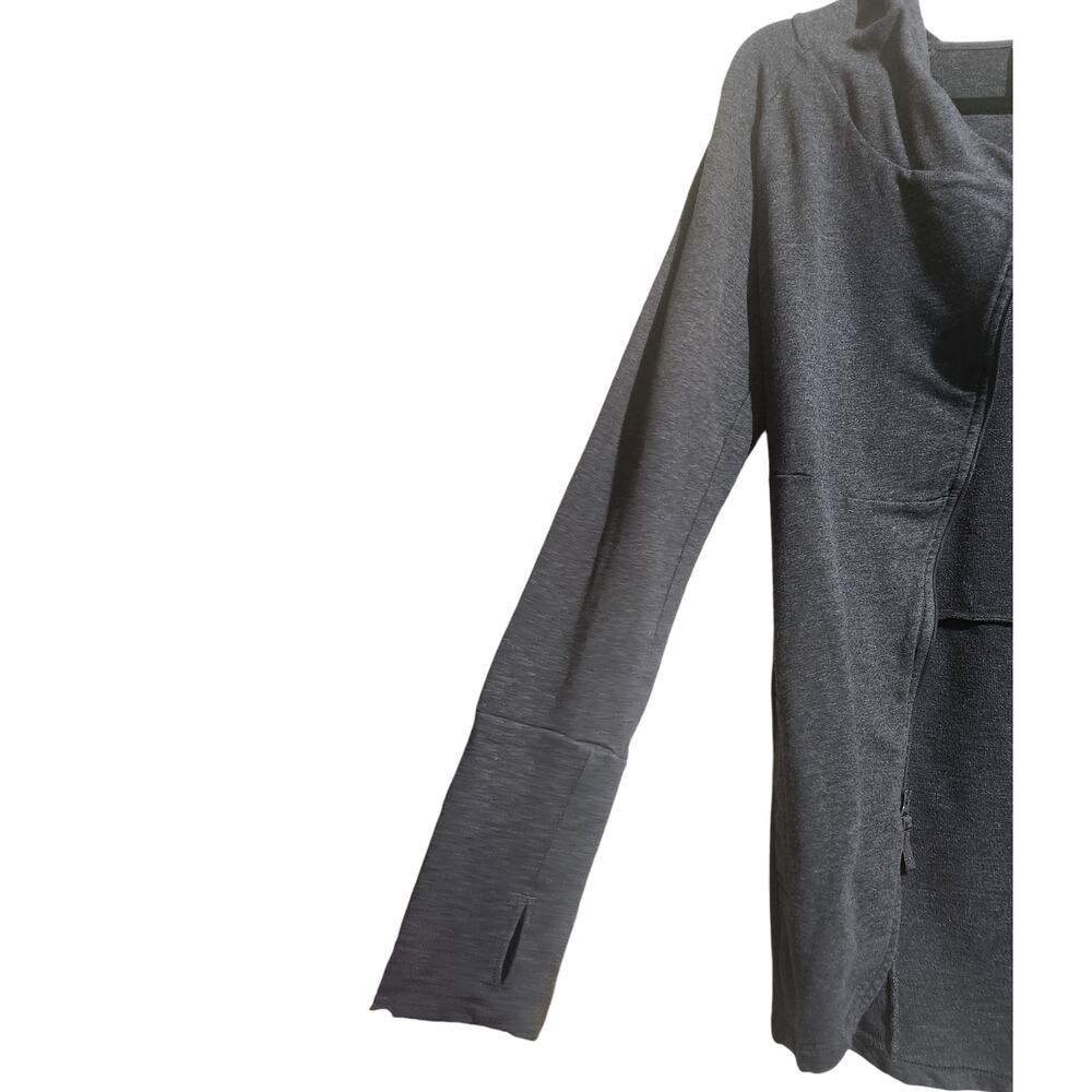 The North Face Womens Jacket Hoodie Size Medium Gray Tunic Asymmetric Full Zip - Picture 5 of 10